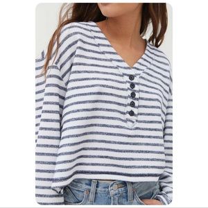 Urban Outfitters Striped Henley Sweater Top